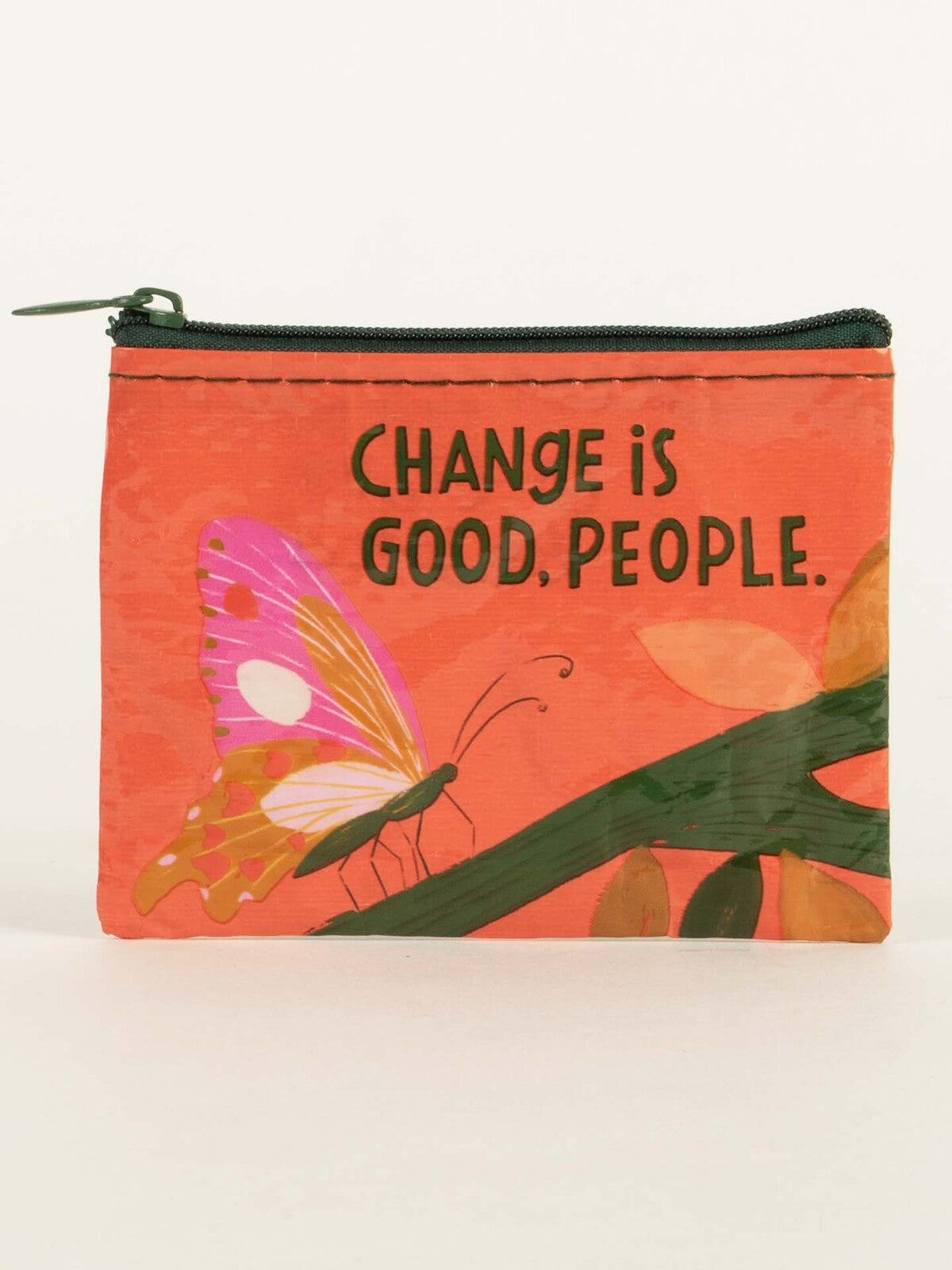 2x Blue Q Change Is Good People 10cm Zip Coin Purse Money Wallet Rectangle