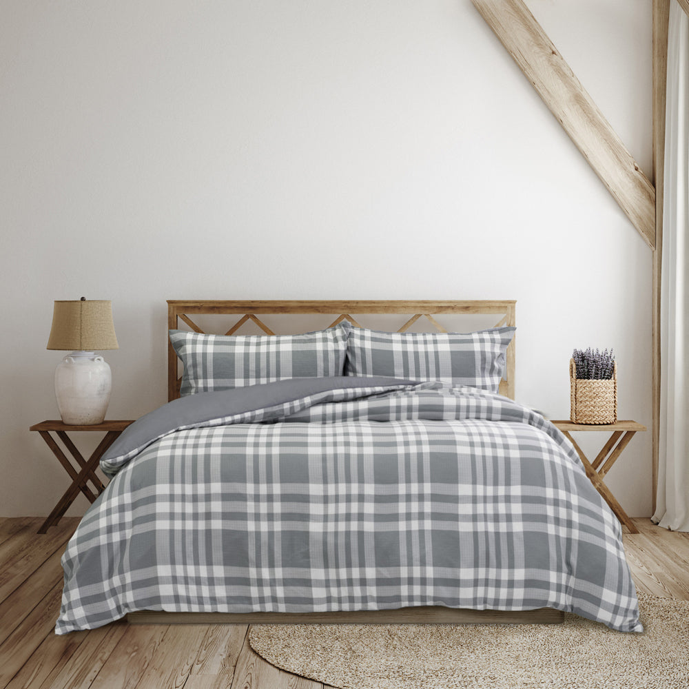Ardor Boudoir Ronan Yarn Jacquard Polyester Quilt Cover/Set Set Grey