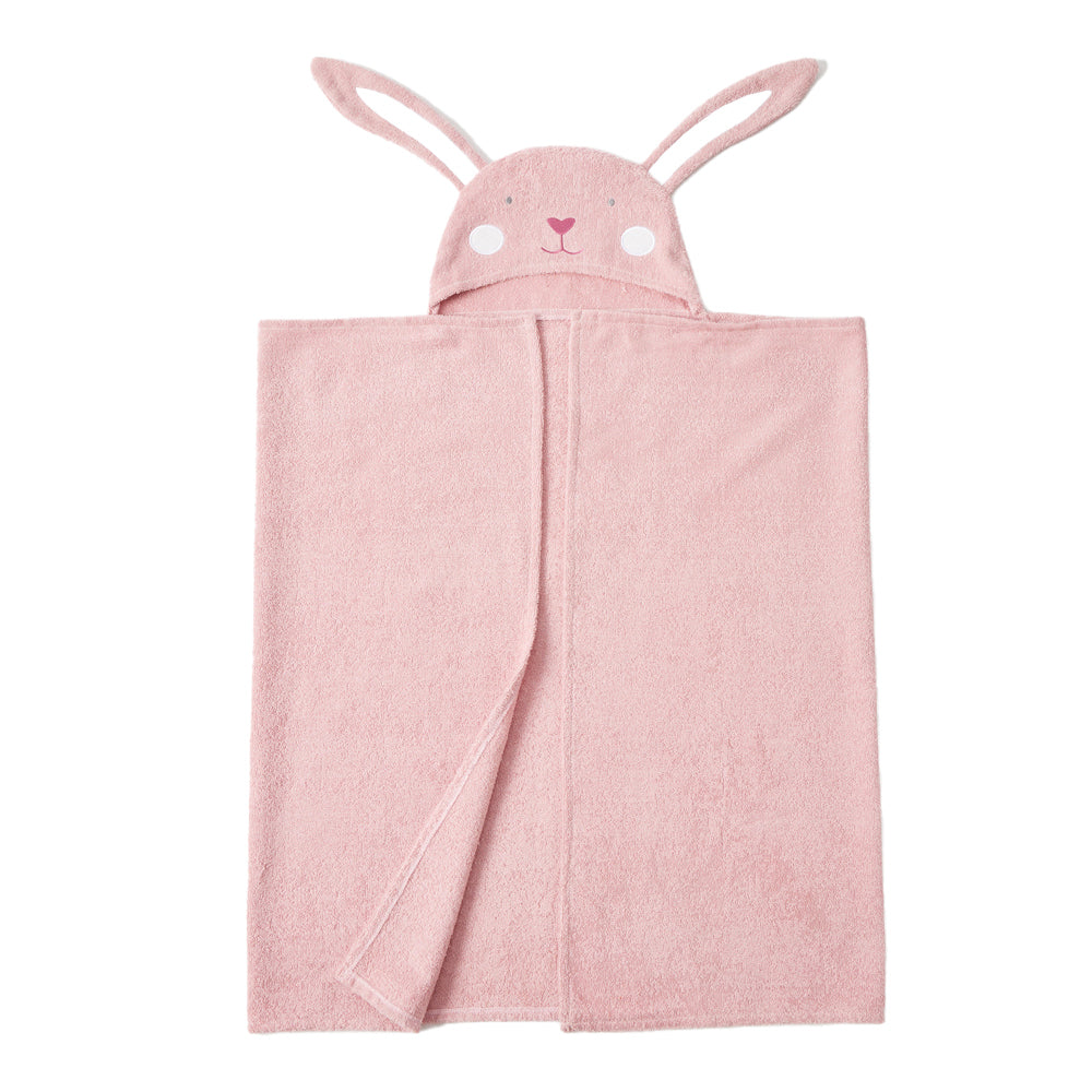 Jiggle & Giggle Cotton Beatrice Bunny Hooded Towel Baby Bath Clothing - PNK