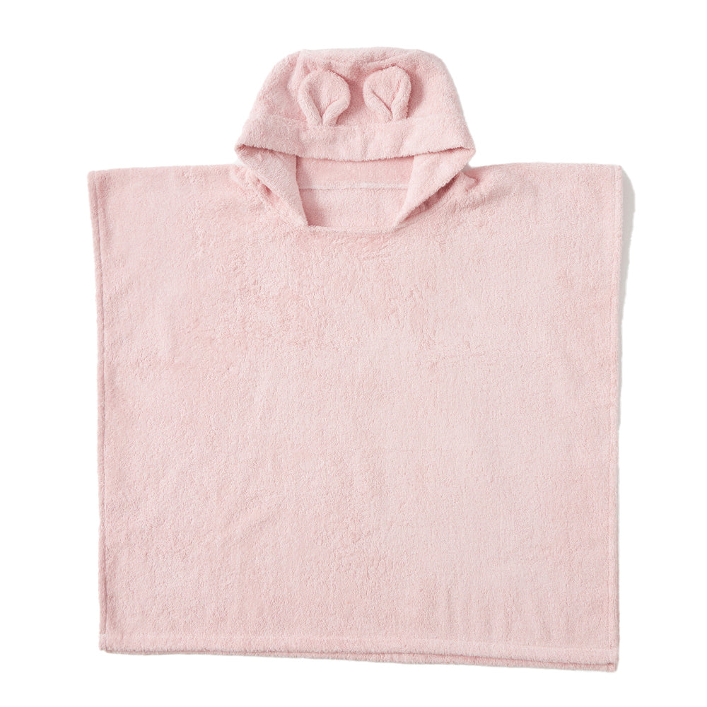 Jiggle & Giggle Cotton Sunshine Hooded Poncho Baby Bath Clothing - Pink