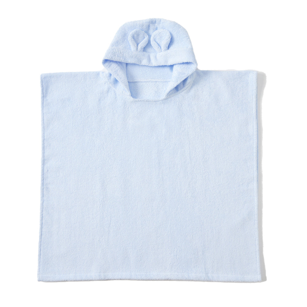 Jiggle & Giggle Cotton Sunshine Hooded Poncho Baby Bath Clothing - Blue