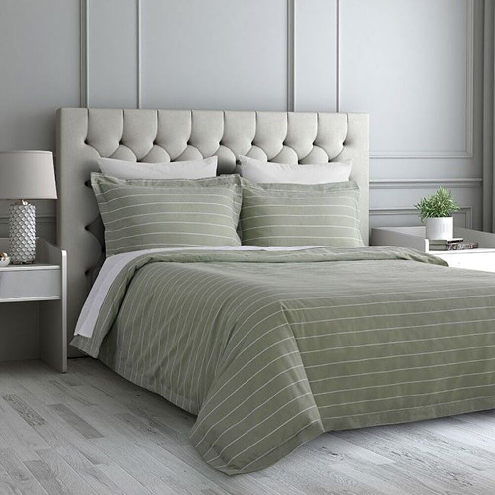 Jason Commercial Studio Stripe Quilt Cover Set Sage
