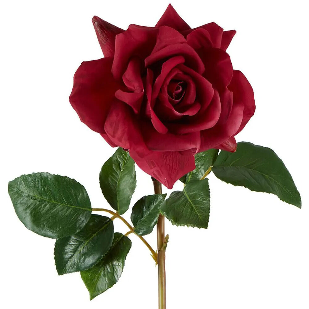 2PK Belle Rose True Touch  Stem Artificial Flower 50cm - Plum