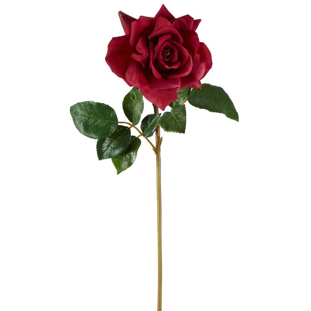 2PK Belle Rose True Touch  Stem Artificial Flower 50cm - Plum
