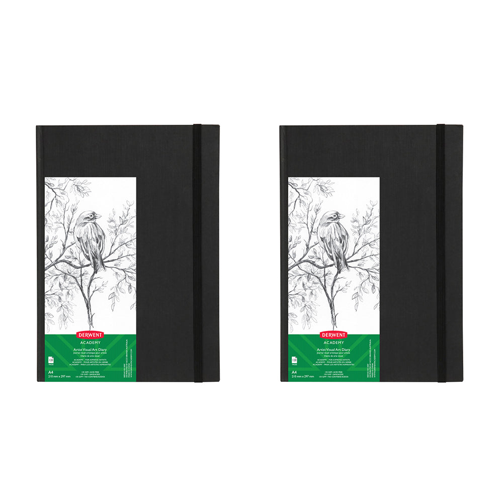 Derwent Academy Art Craft A4 Visual Diary Hardcover 120pg 2PK
