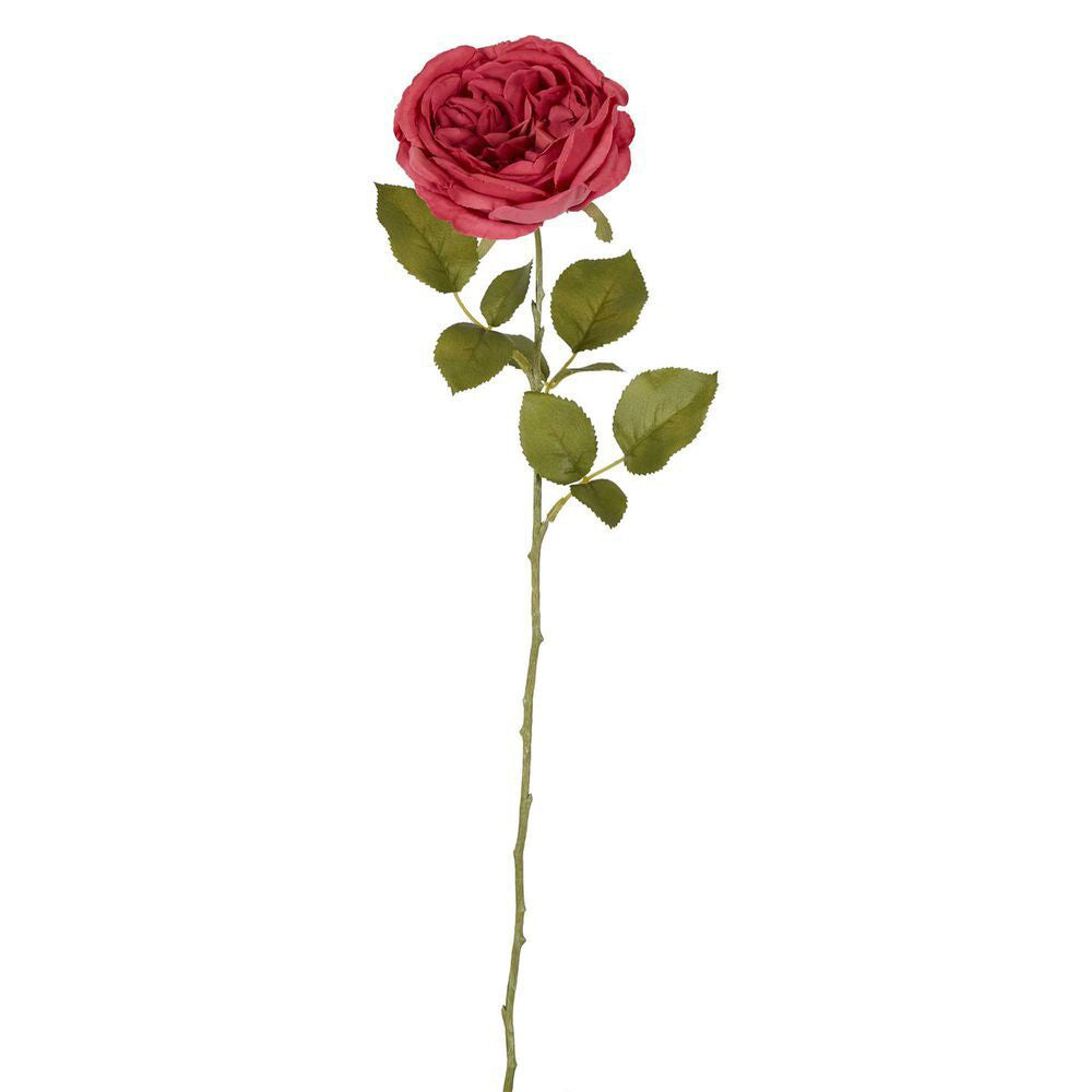 6PK Belle Rose Single Stem Artificial Floral Stems 68cm - Pink