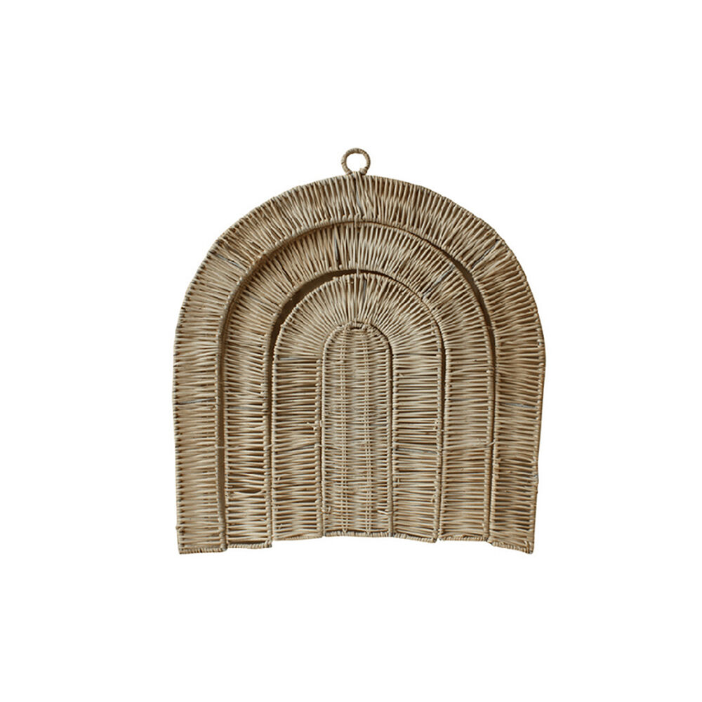 Darlin Handwoven Donna Rattan Arches Wall Art Home Decor 40x38cm Brown