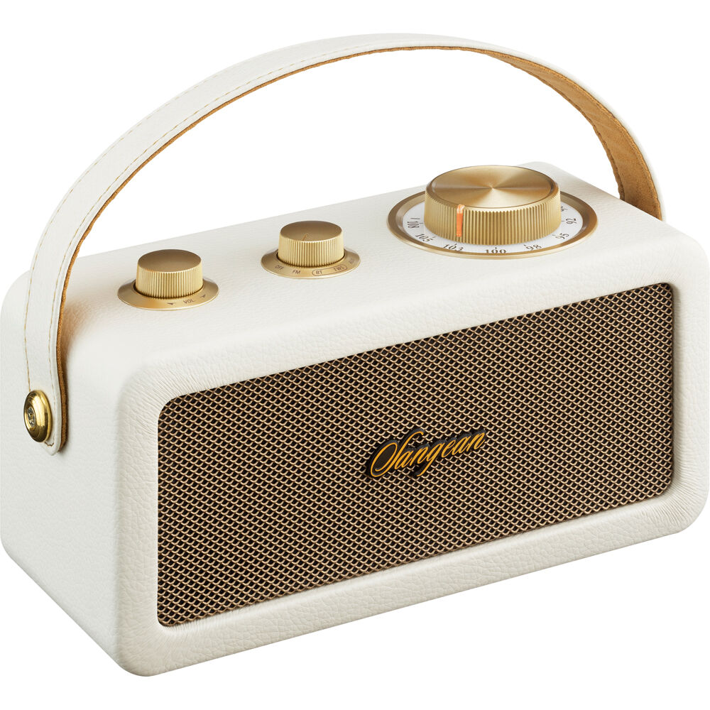 Sangean FM/Bluetooth Wireless Travel Speaker 20.38x10.6cm - Ivory/Gold