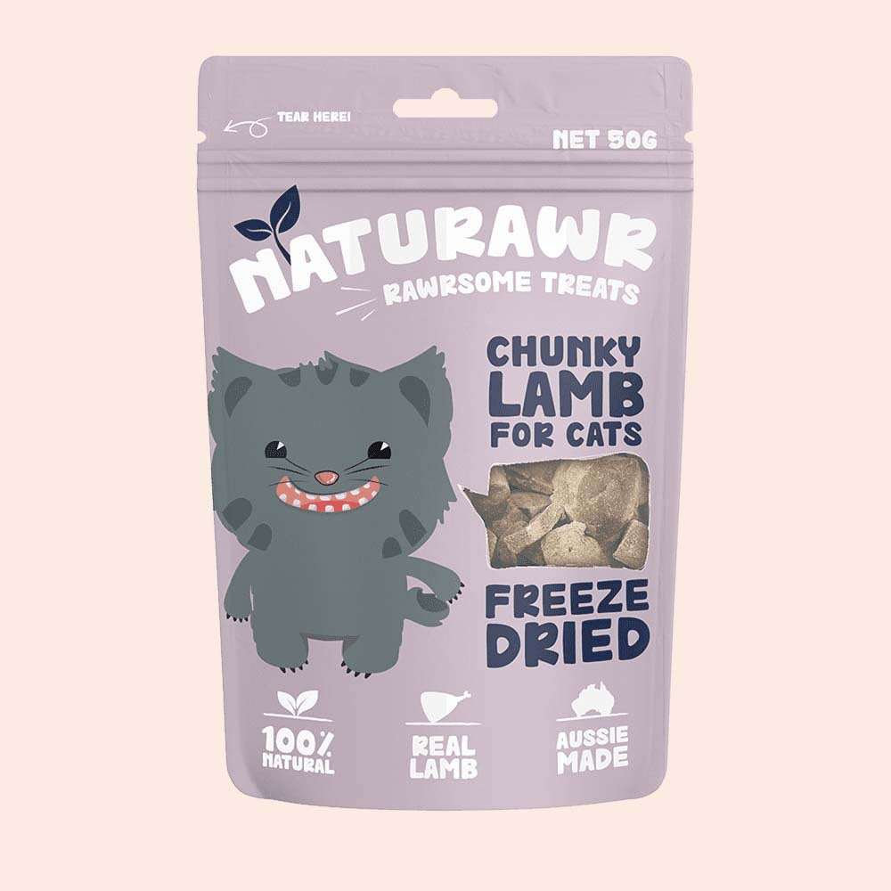 2x Naturawr 50g Chunky Lamb For Cats/Kitten Pet Food Lamb/Liver Meal