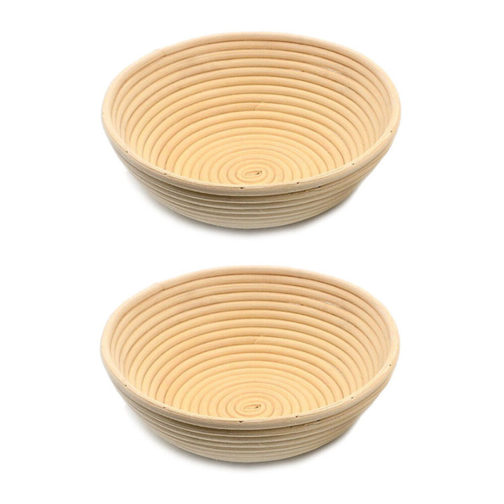 2PK Brunswick Bakers Round Rattan 20cm Bread Banneton Basket