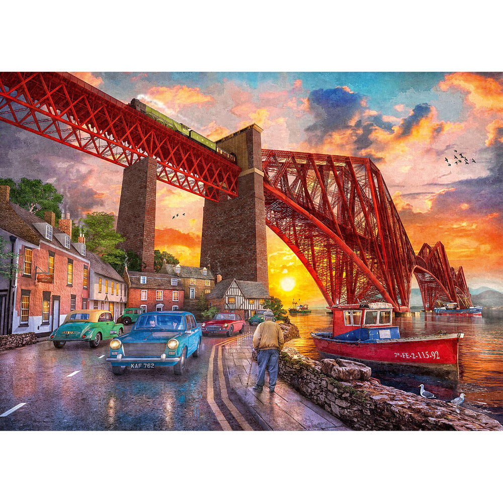 1000pc Ravensburger Forth Bridge At Sunset Jigsaw Puzzle Set Adults