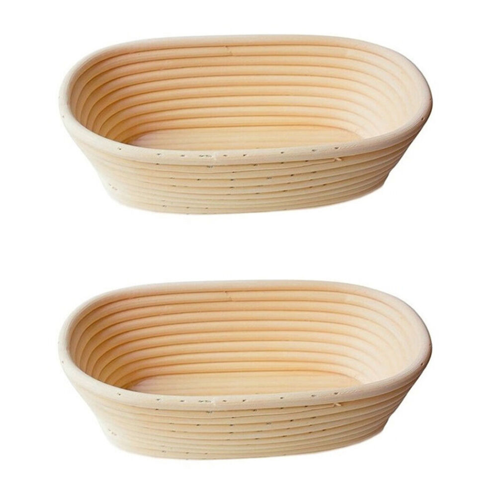 2PK Brunswick Bakers Oval Rattan 23cm Bread Banneton Basket