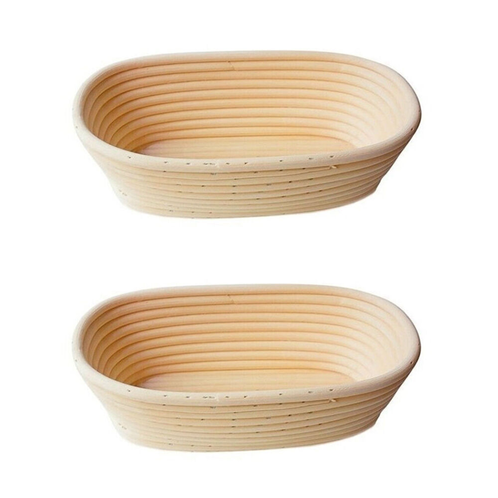 2PK Brunswick Bakers Oval Rattan 35cm Bread Banneton Basket