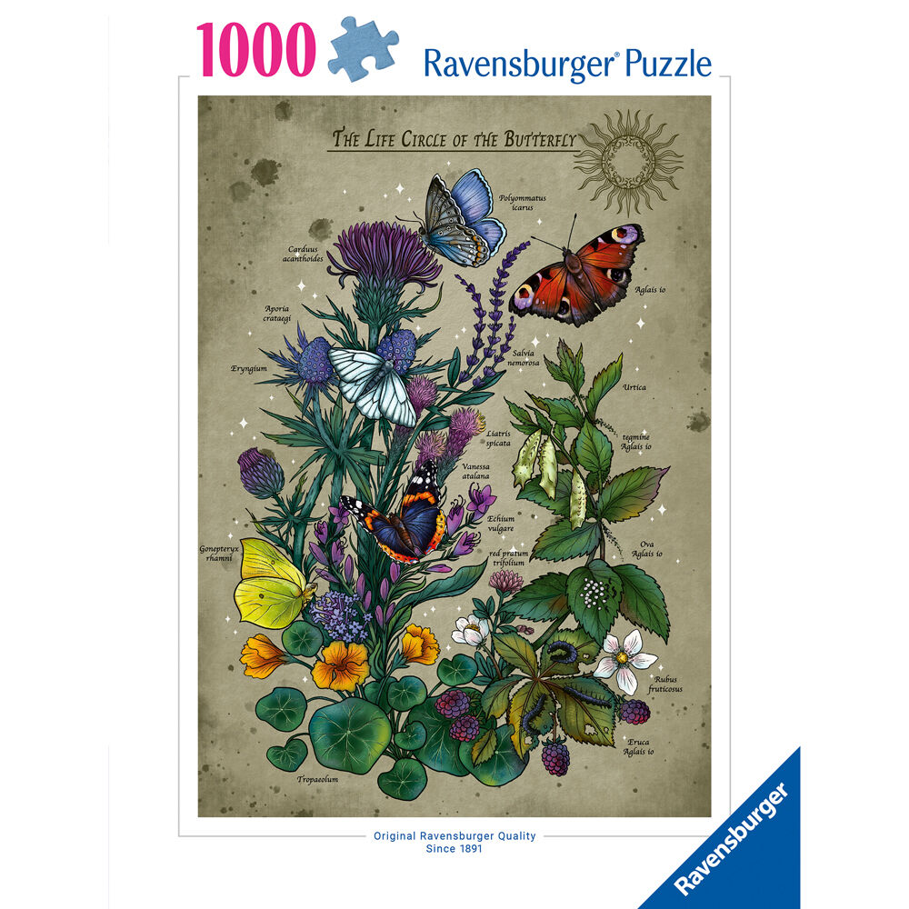 1000pc Ravensburger AT Lifecircle Butterfly Jigsaw Puzzle Game 14y+