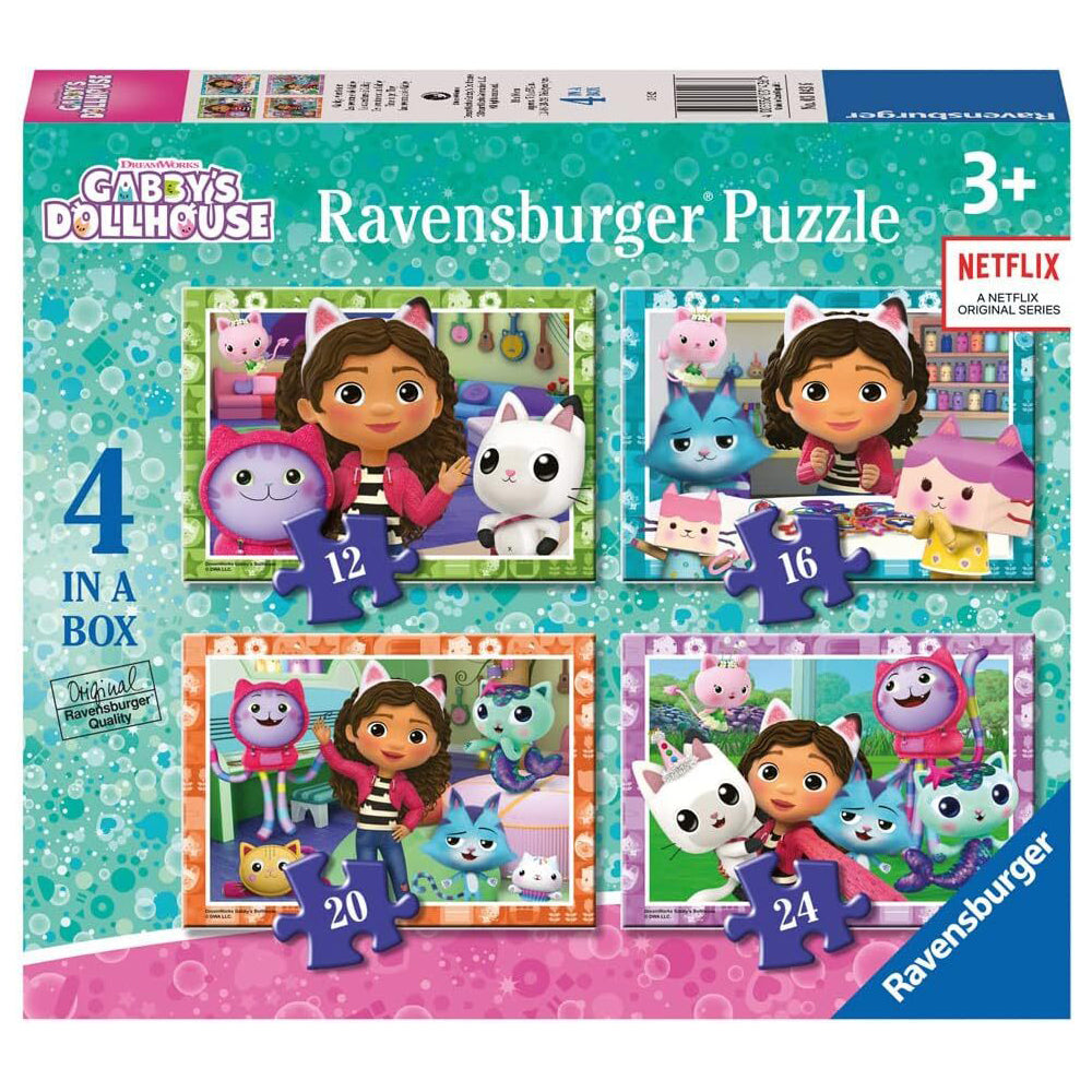 4pc Ravensburger Gabby's Dollhouse Set Jigsaw Puzzle 3+