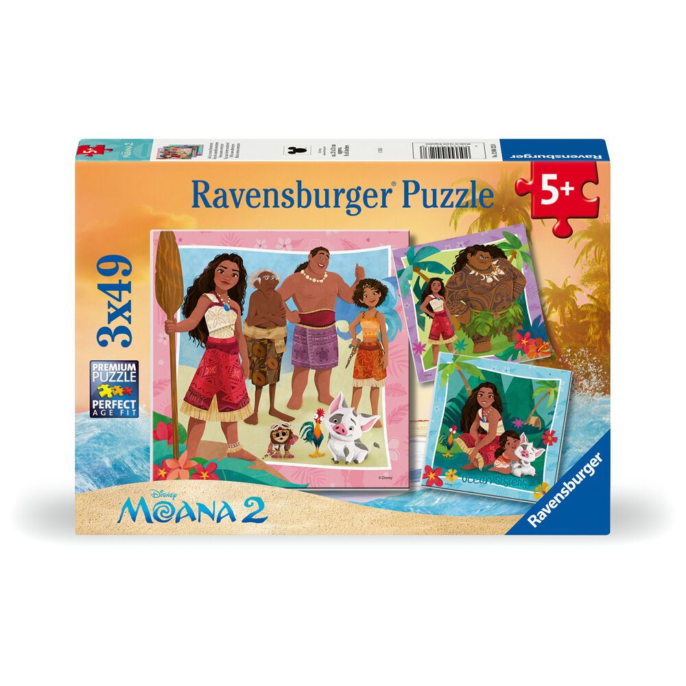Ravensburger WT Moana 2 3-Jigsaw Puzzle Pack 21x21cm Kids 5y+