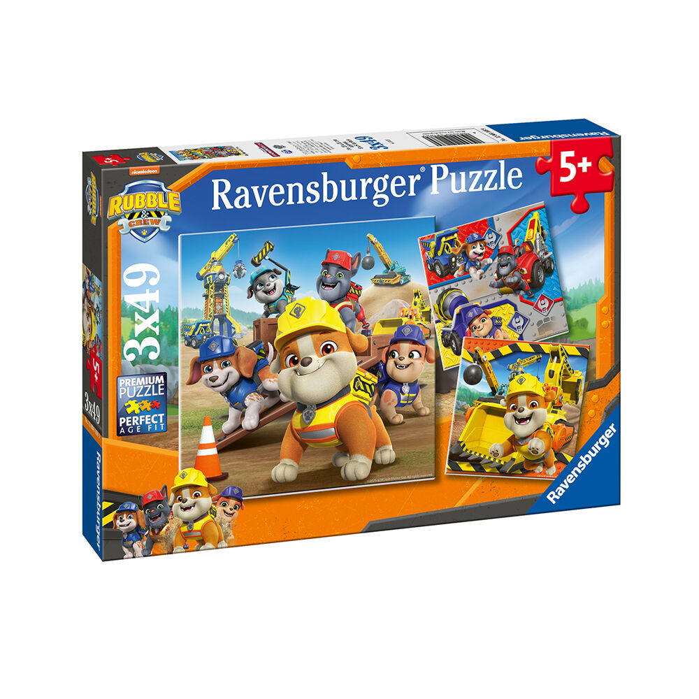 3x 49pc Ravensburger Rubble & Crew Jigsaw Puzzle 19cm 5y+