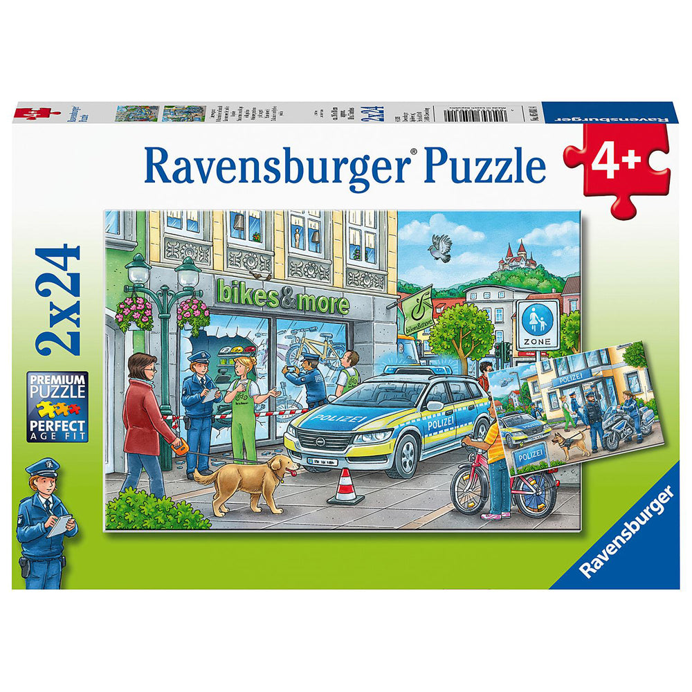 2x24pc Ravensburger Police At Work Jigsaw Puzzle 26x18cm 4y+