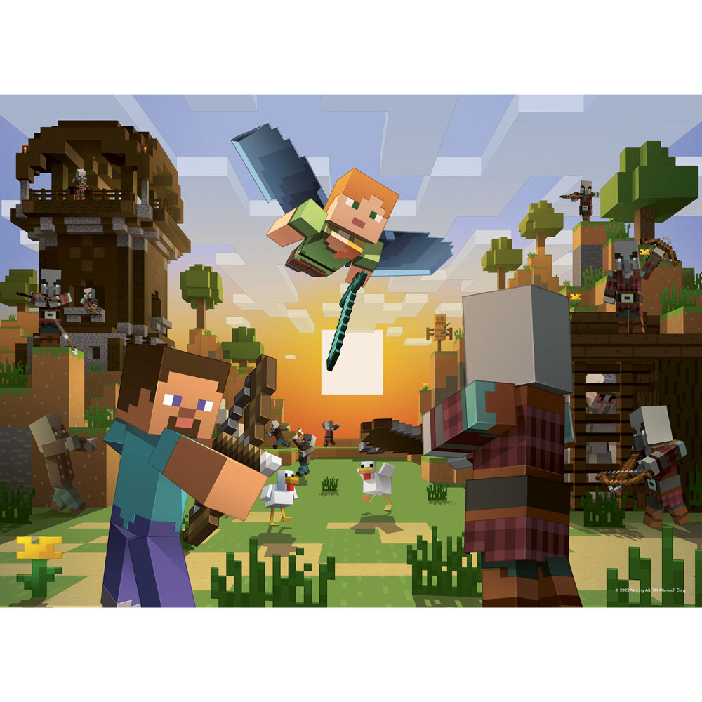 Ravensburger Minecraft Bumper 4-Jigsaw Puzzle 37x27cm Pack 5y+