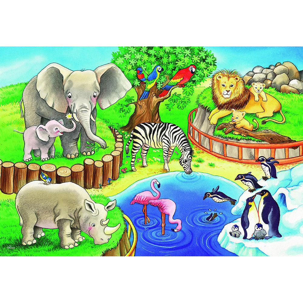 2x12pc Ravensburger Animals in the Zoo Kids/Childrens Jigsaw Puzzle 3+
