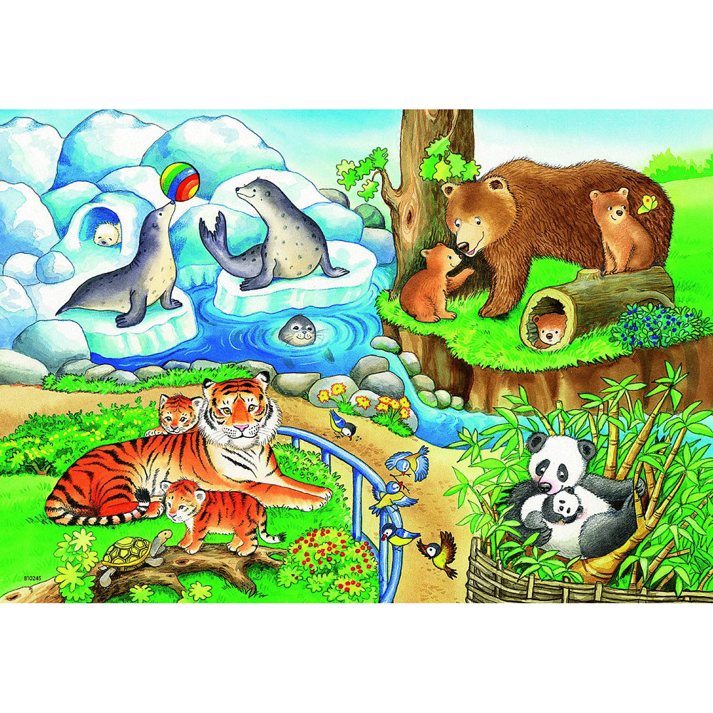 2x12pc Ravensburger Animals in the Zoo Kids/Childrens Jigsaw Puzzle 3+