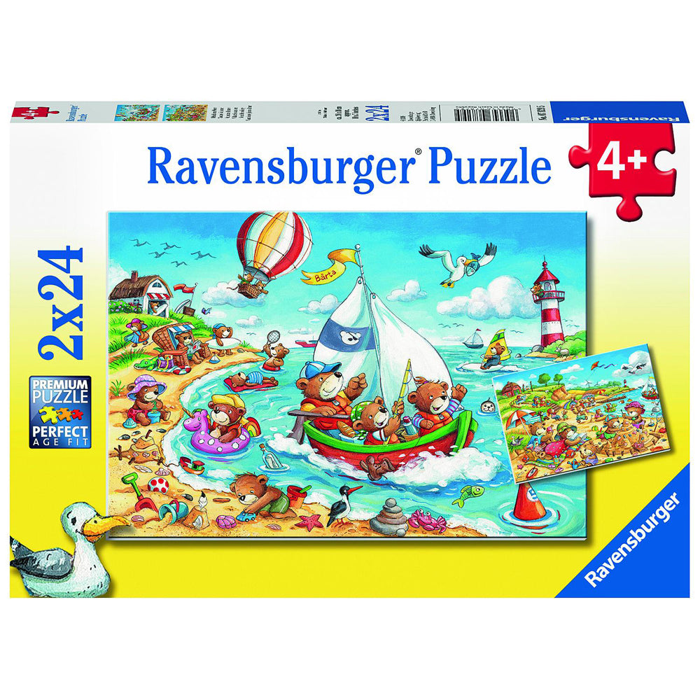 2x24pc Ravensburger Seaside Holiday Jigsaw Kids/Childrens Puzzle 4Y+