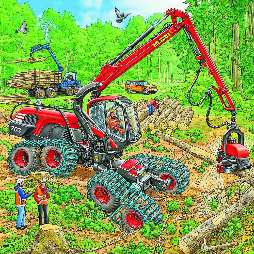 3x49pc Ravensburger Giant Vehicles Jigsaw Puzzle 18x18cm 5y+