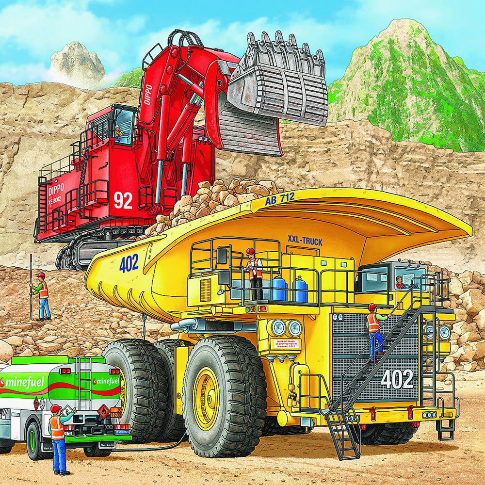 3x49pc Ravensburger Giant Vehicles Jigsaw Puzzle 18x18cm 5y+