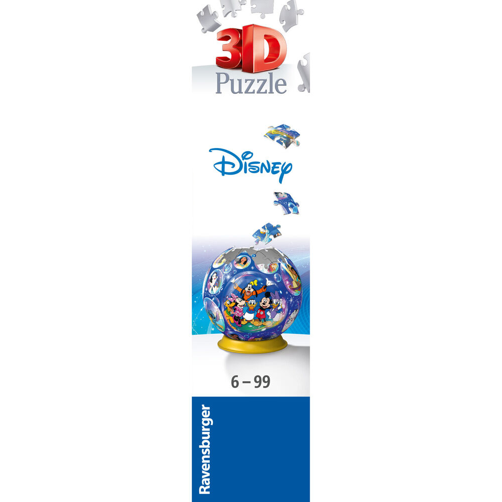 72pc Ravensburger 3D Puzzle Ball Disney Characters Jigsaw 12.9x15.9cm 6y+