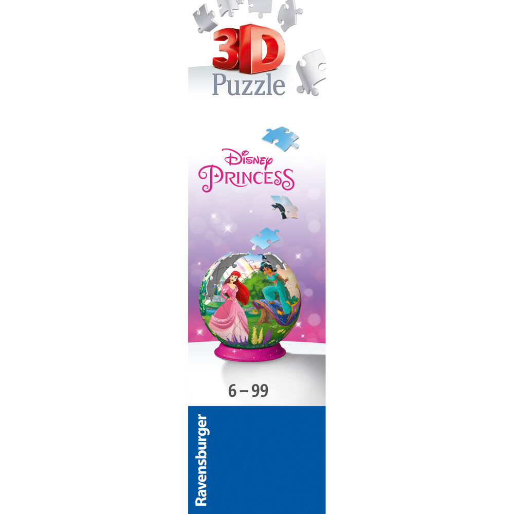 72pc Ravensburger 3D Puzzle Ball Disney Princess Jigsaw 13x13cm 6y+