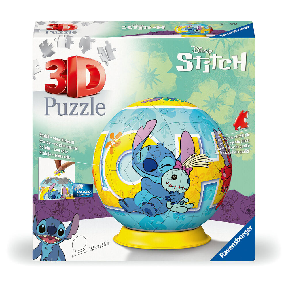 72pc Ravensburger 3D Puzzle Ball Stitch Jigsaw 13x13cm 6y+