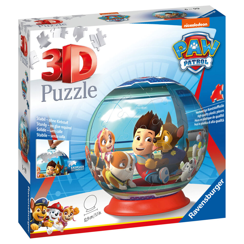 72pc Ravensburger 3D Puzzle Ball Paw Patrol Jigsaw