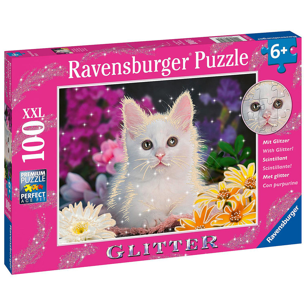 100pc Ravensburger Glitter Cat Kids/Childrens Jigsaw Puzzle 6+