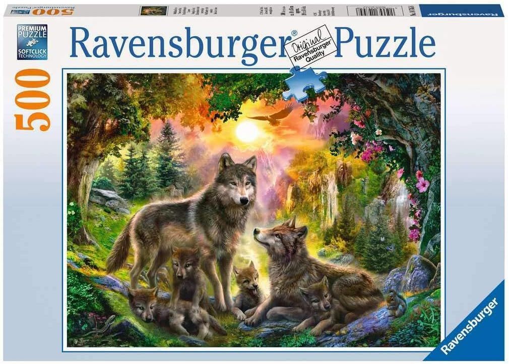500pc Ravensburger Wolf Family In Sunshine Family Jigsaw Puzzle 49x36cm