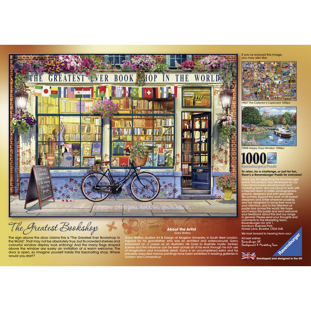 1000pc Ravensburger The Greatest Bookshop Jigsaw Puzzle 70x50cm 12y+