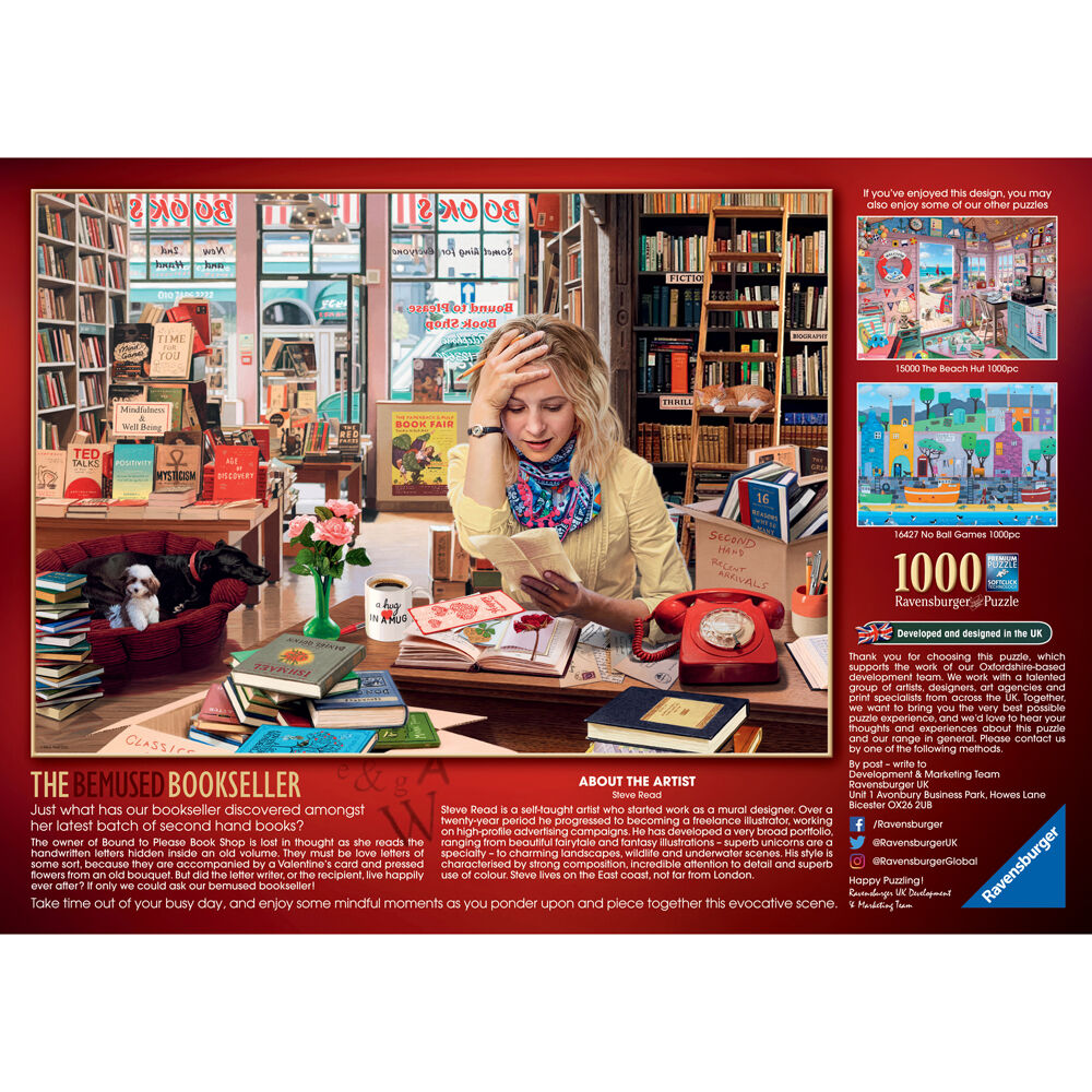 1000pc Ravensburger The Bemused Bookseller Jigsaw Puzzle 70x50cm