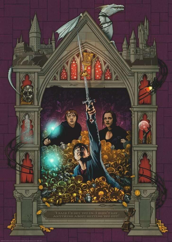 1000pc Ravensburger Harry Potter Deathly Hallows Part 2 Family Jigsaw Puzzle