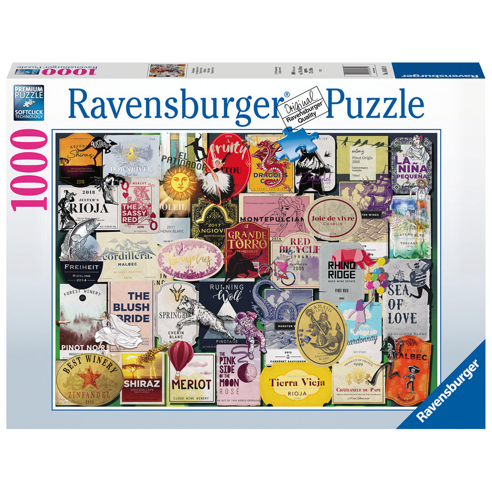1000pc Ravensburger Wine Labels Jigsaw Puzzle 70x50cm 14y+