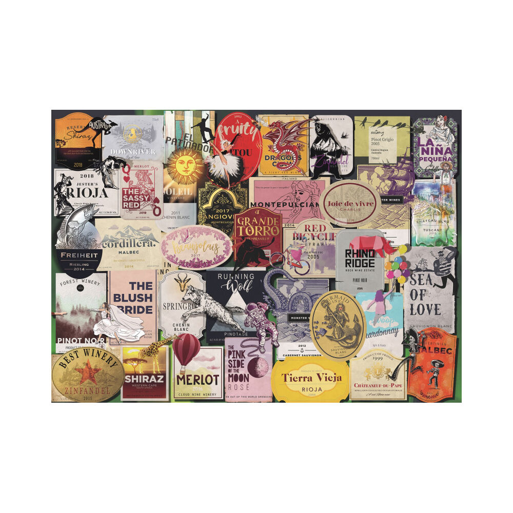 1000pc Ravensburger Wine Labels Jigsaw Puzzle 70x50cm 14y+