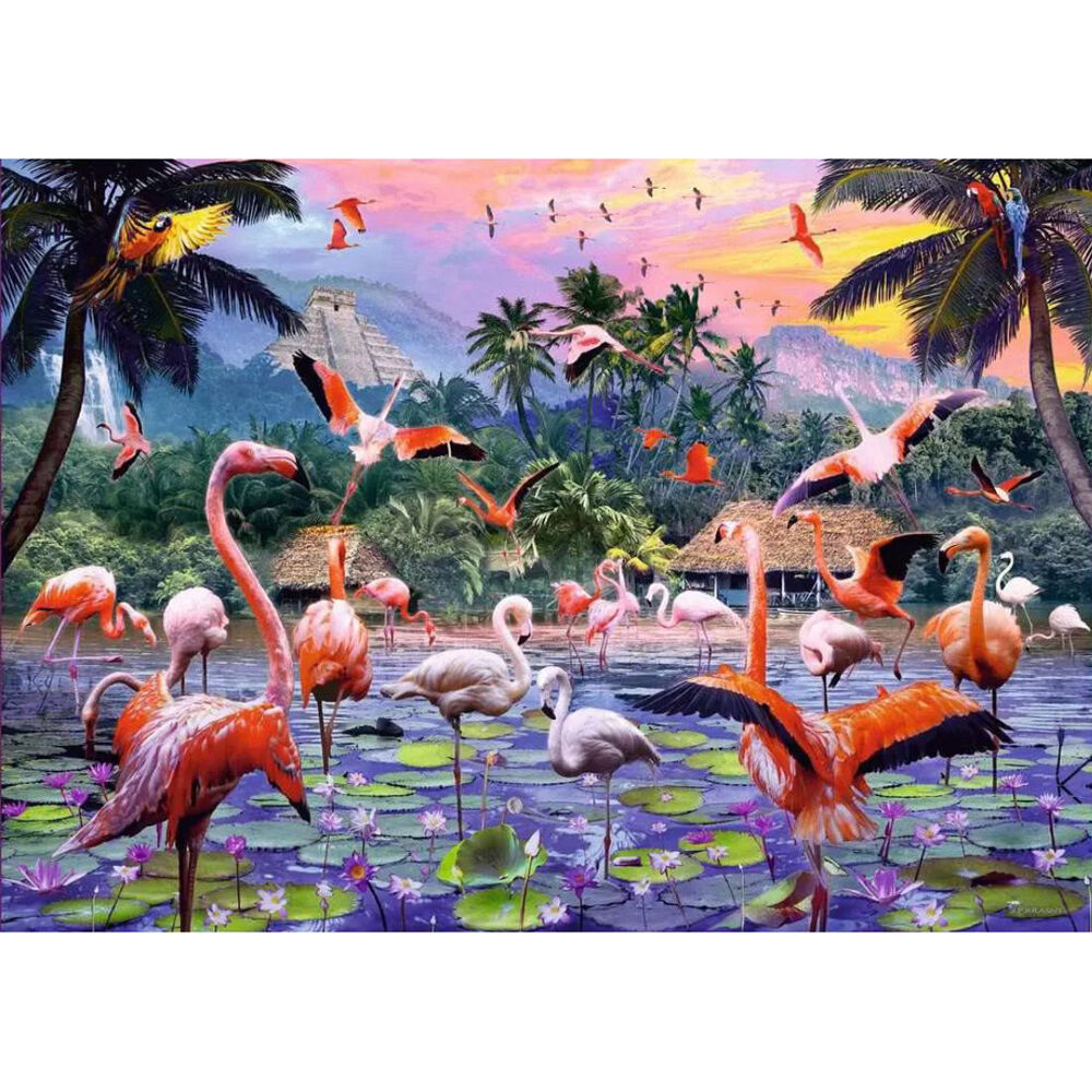 1000pc Ravensburger Pink Flamingos Jigsaw Puzzle 70x50cm
