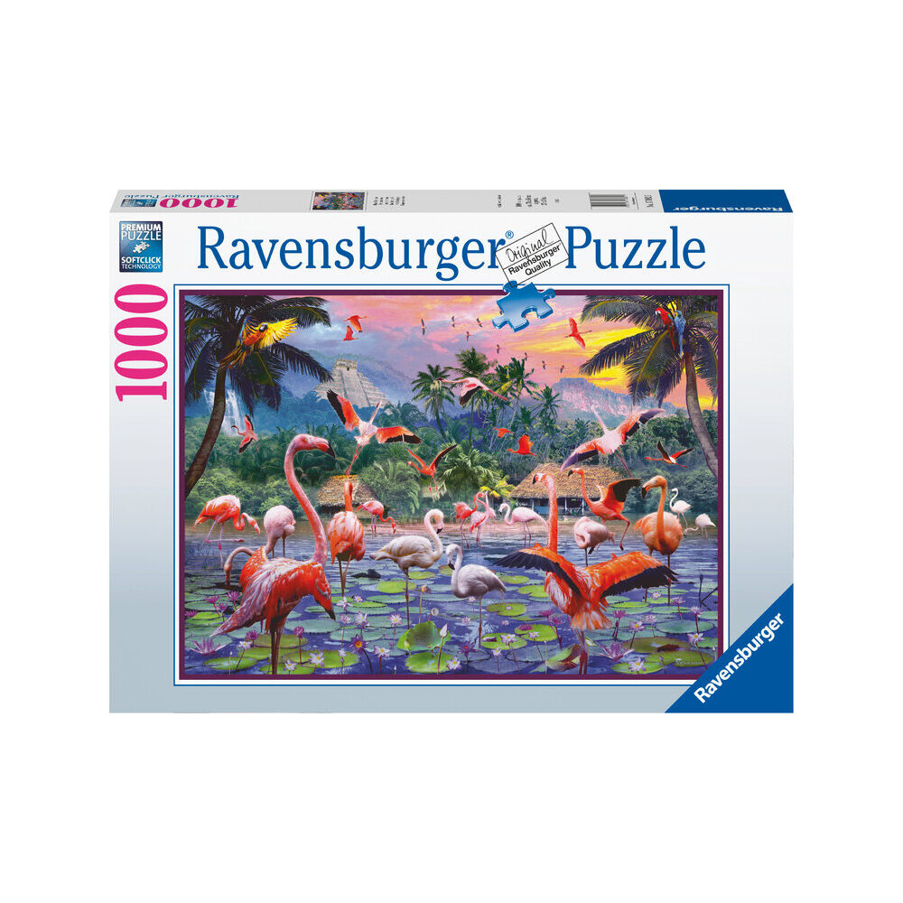 1000pc Ravensburger Pink Flamingos Jigsaw Puzzle 70x50cm
