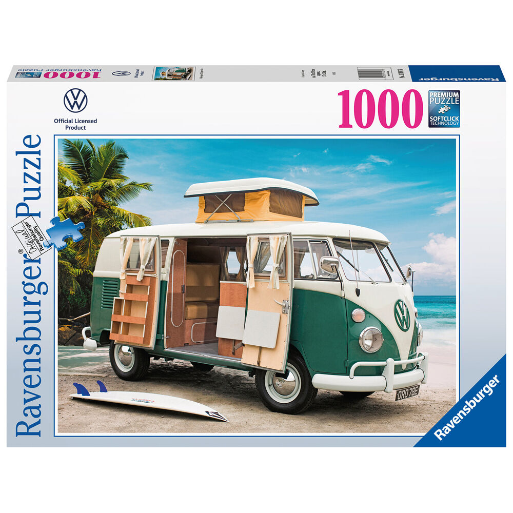 1000pc Ravensburger Volkswagen T1 Camper Van Jigsaw Puzzle 70x50cm 14y+