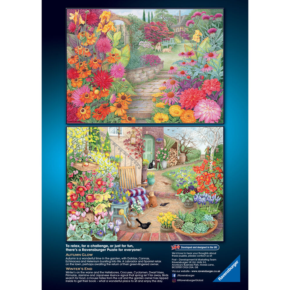 4x 500pc Ravensburger Happy Days No4 Glorious Gardens Jigsaw 49x36cm 12y+
