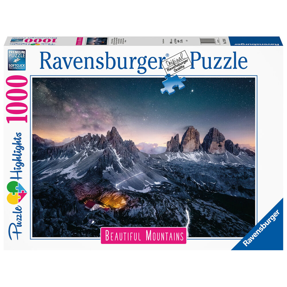 1000pc Ravensburger Three Peaks Dolomites Jigsaw Puzzle 70x50cm 14y+