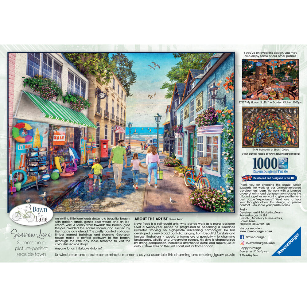 1000pc Ravensburger Seaview Lane Jigsaw Puzzle 70x50cm 14y+