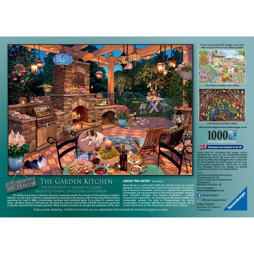 1000pc Ravensburger My Haven No10 The Garden Kitchen Jigsaw 70x50cm 12y+