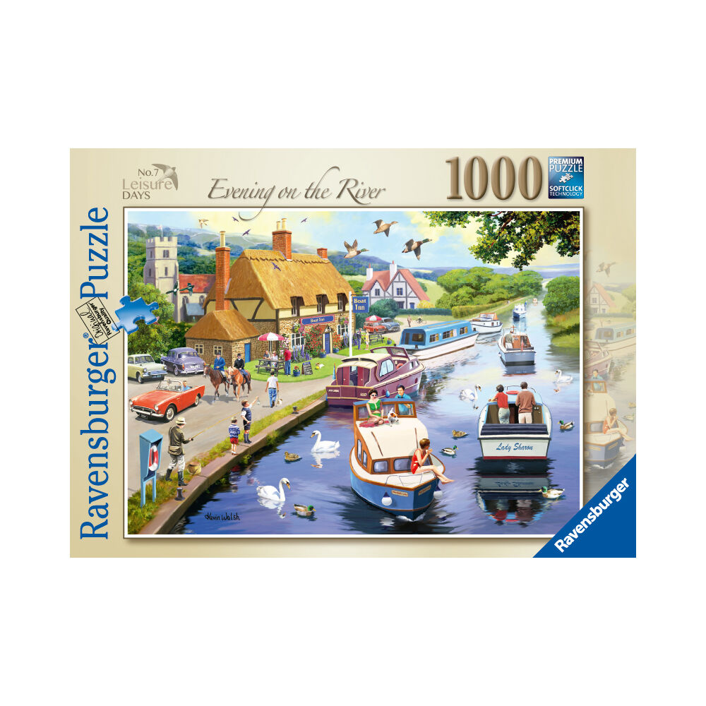 1000pc Ravensburger Leisure Days No7 Evening on River Jigsaw 70x50cm 12y+