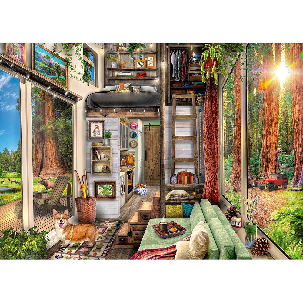 1000 Piece Ravensburger Redwood Forest Tiny House Jigsaw Puzzle Adults
