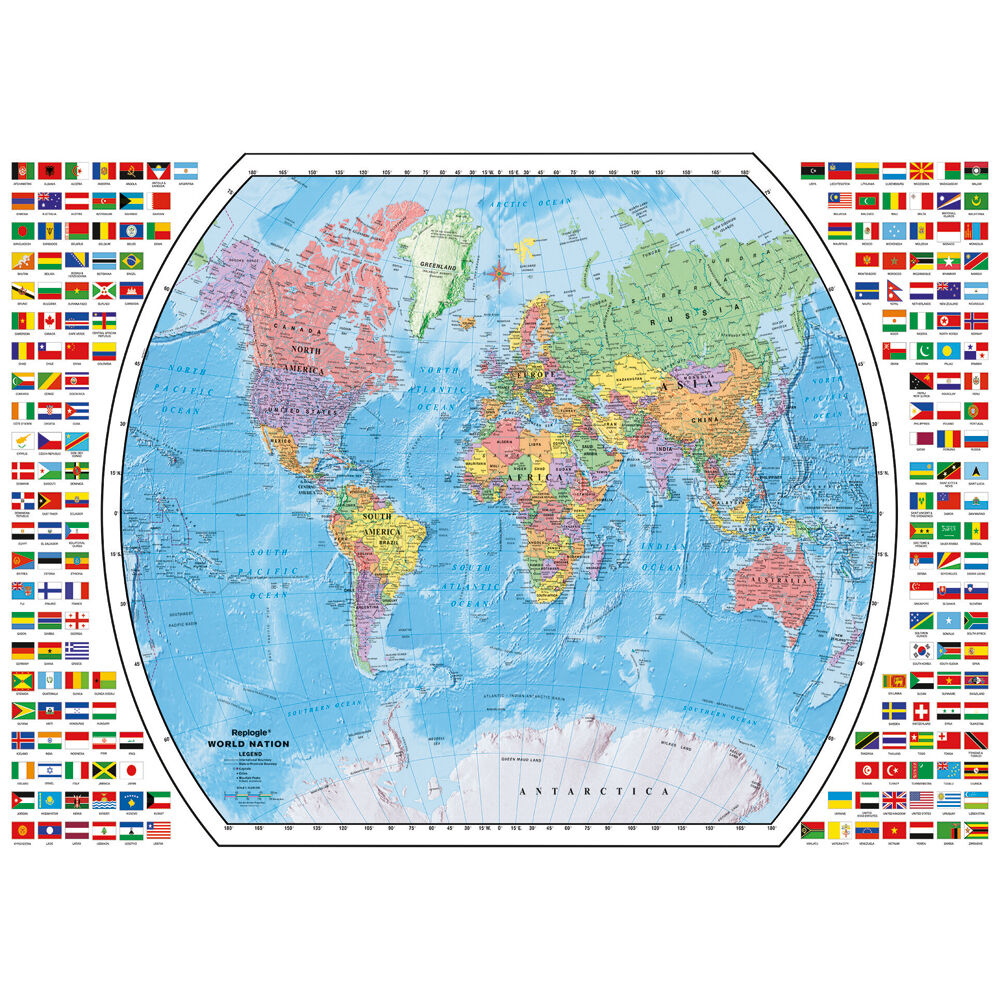 1000pc Ravensburger Political World Map Jigsaw Puzzle 70x50cm 12y+