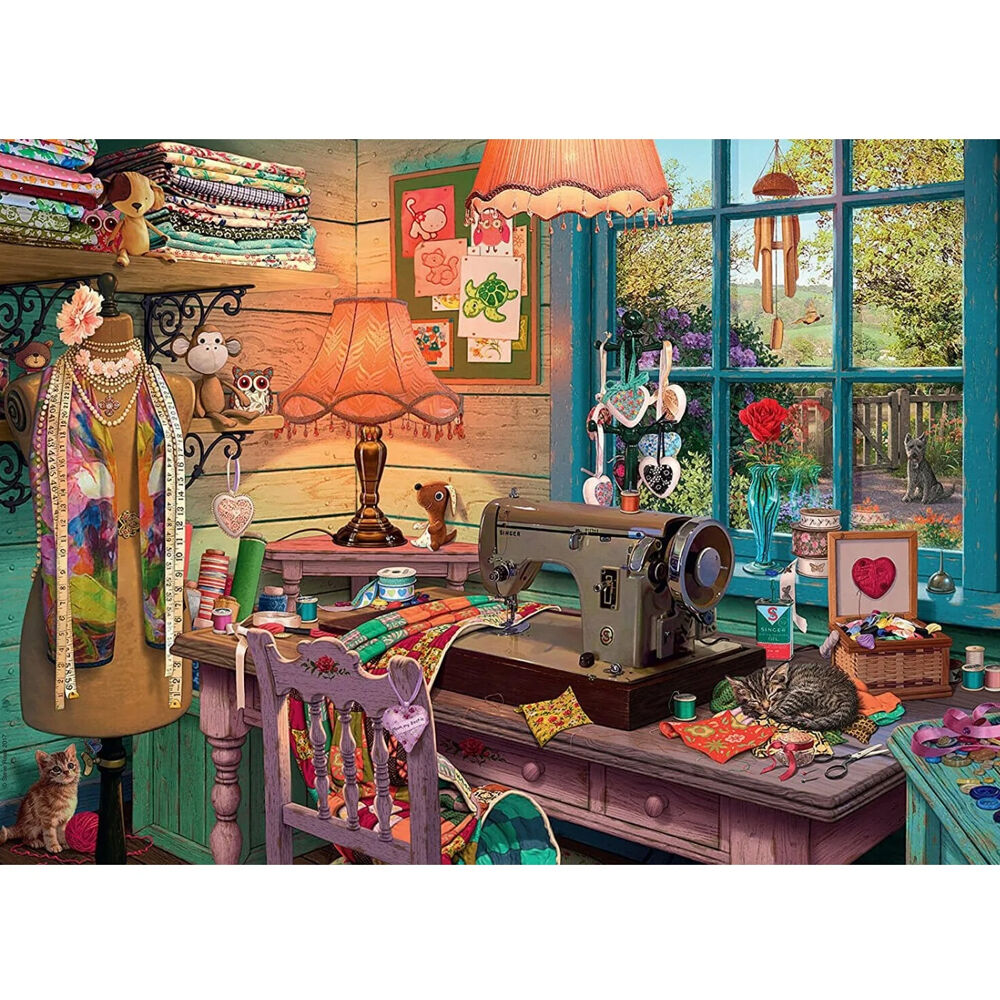 1000pc Ravensburger My Haven No 2 the Sewing Shed Puzzle 70x50cm 14y+